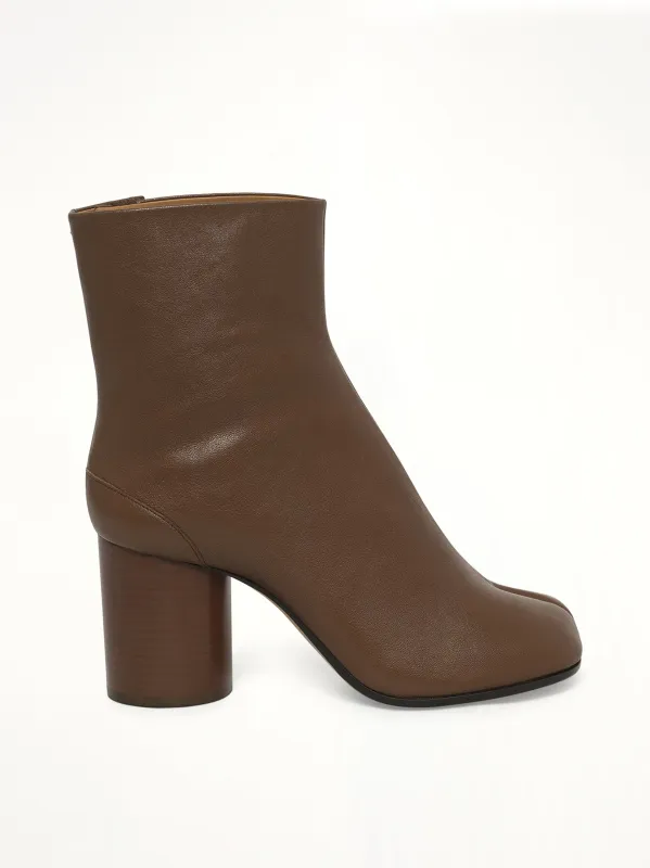 Tabi Ankle Boots 8cm in Warm Coffee sold by MARAIS