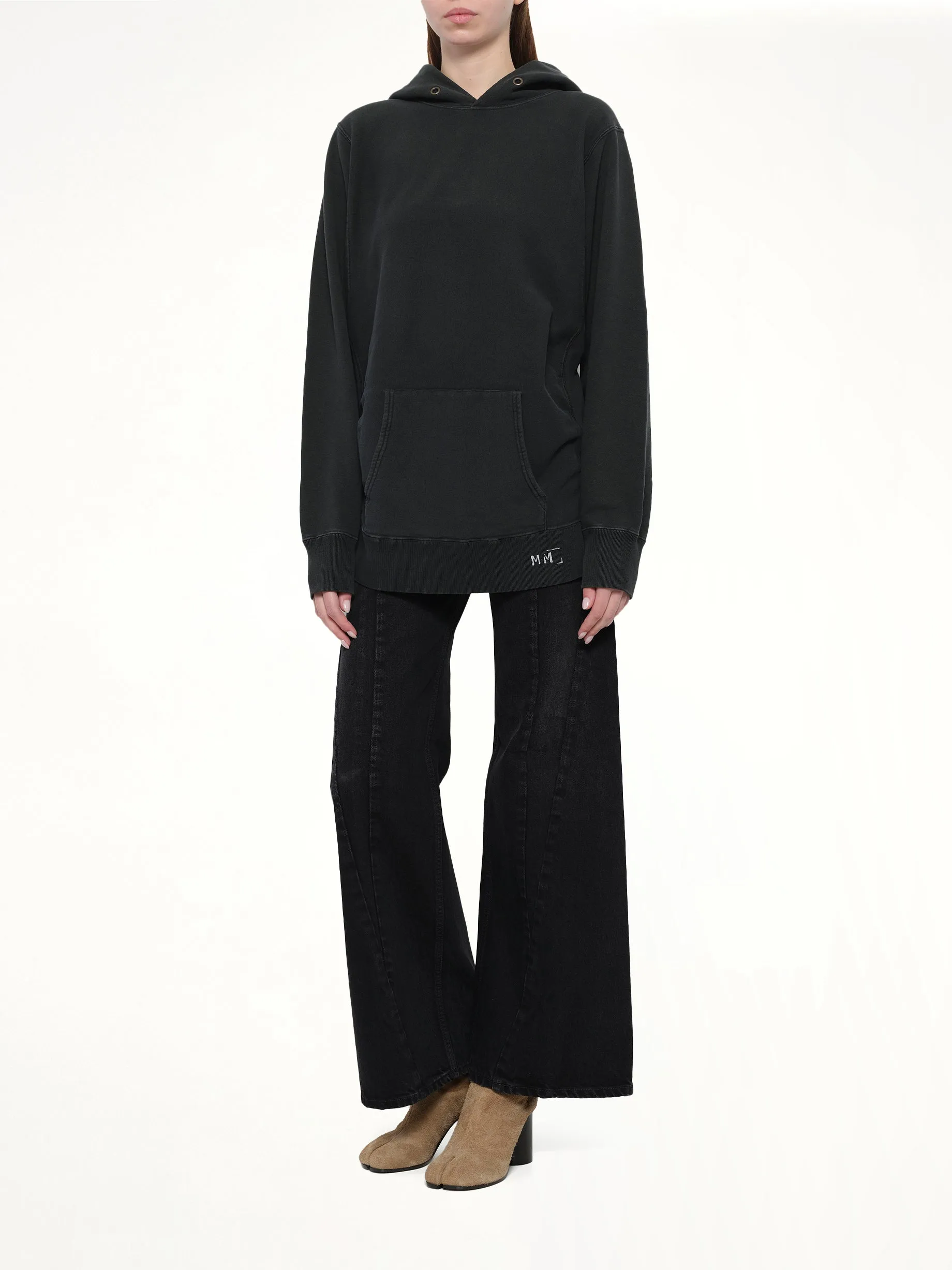 Organic Cotton Fleece Hoodie in Vintage Carbon sold by MARAIS product image thumbnail 4