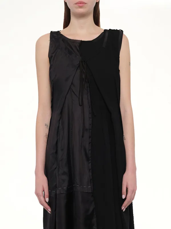 Silk Twill Midi Dress in Black sold by MARAIS