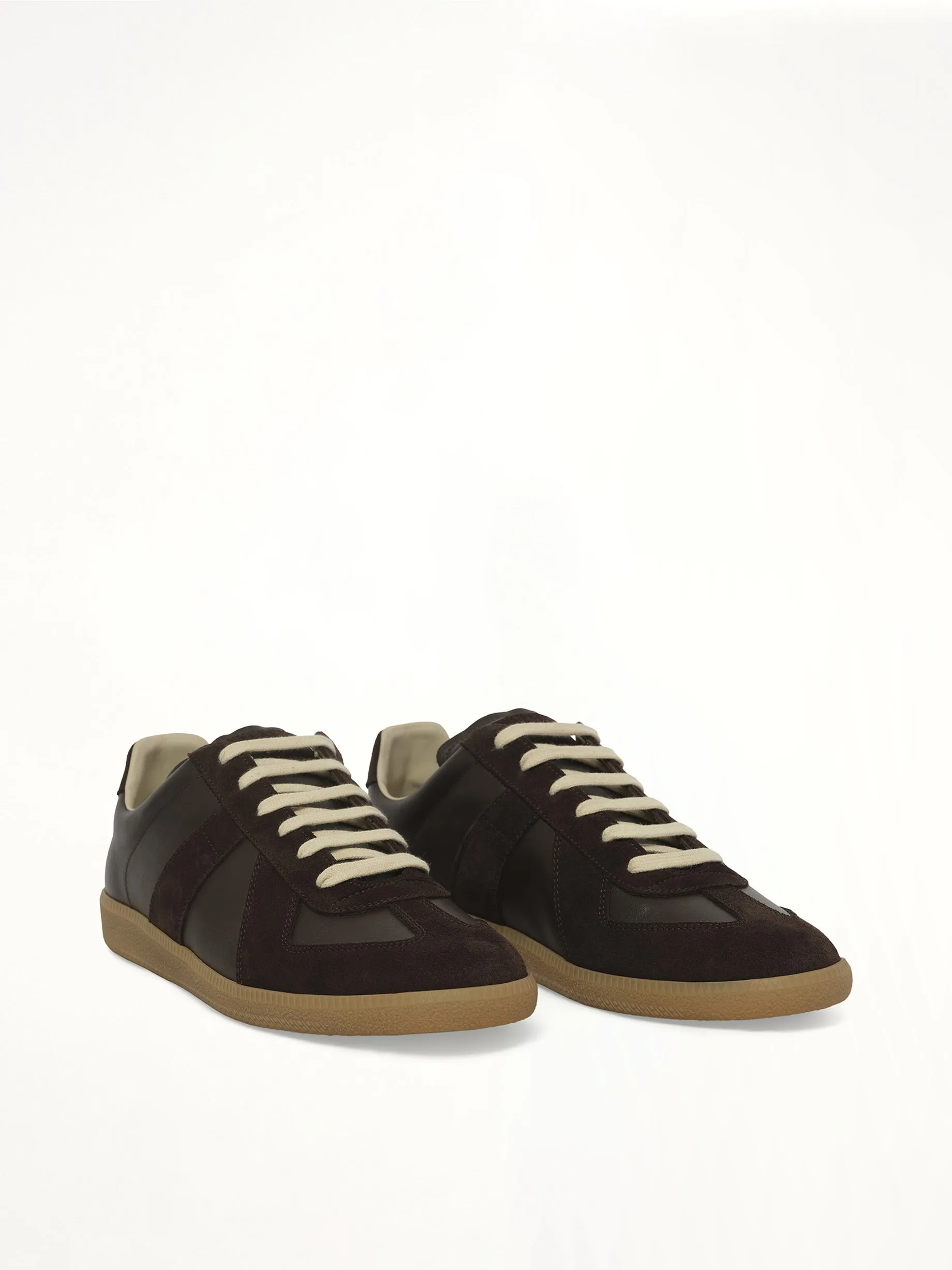 Replica Leather Sneaker in Dark Brown sold by MARAIS product image thumbnail 2