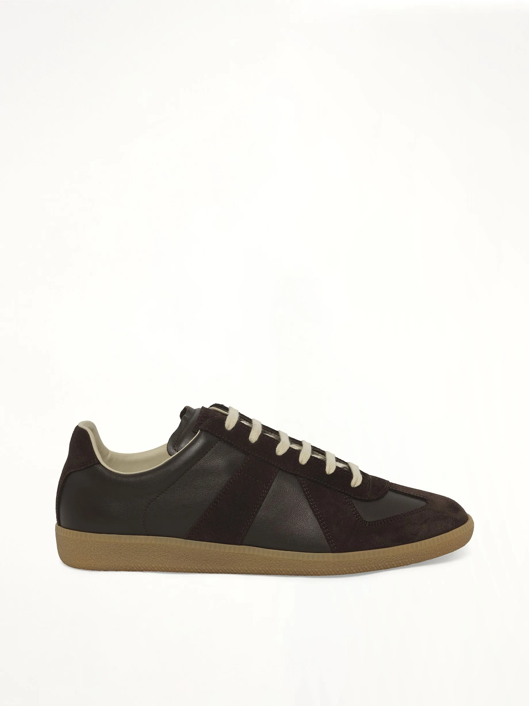 Replica Leather Sneaker in Dark Brown sold by MARAIS