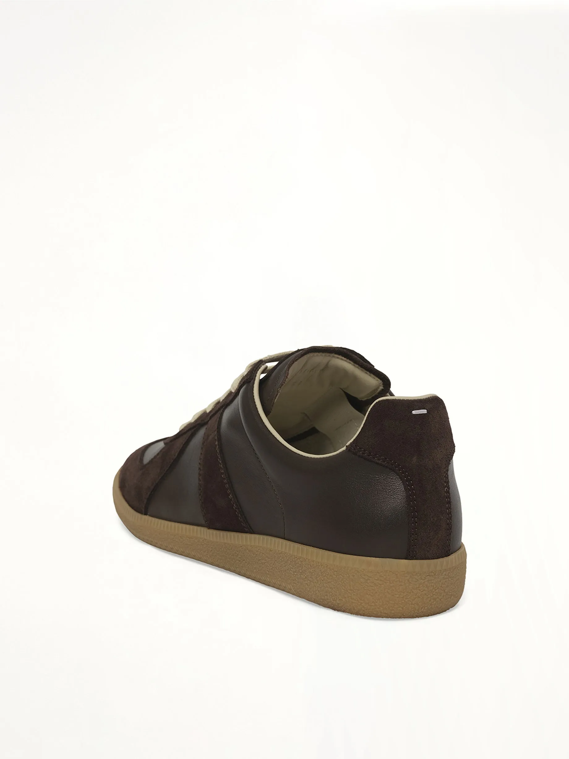 Replica Leather Sneaker in Dark Brown sold by MARAIS product image thumbnail 3