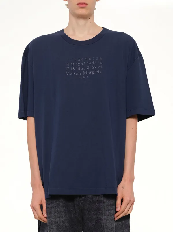 Maison Margiela Logo T-Shirt in Vintage Blue sold by MARAIS