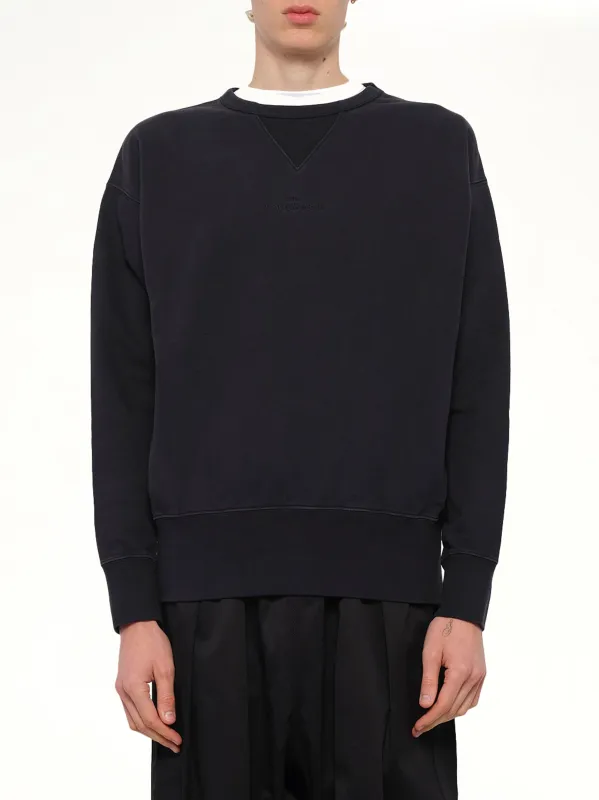 Cotton Fleece Sweatshirt in Washed Black sold by MARAIS