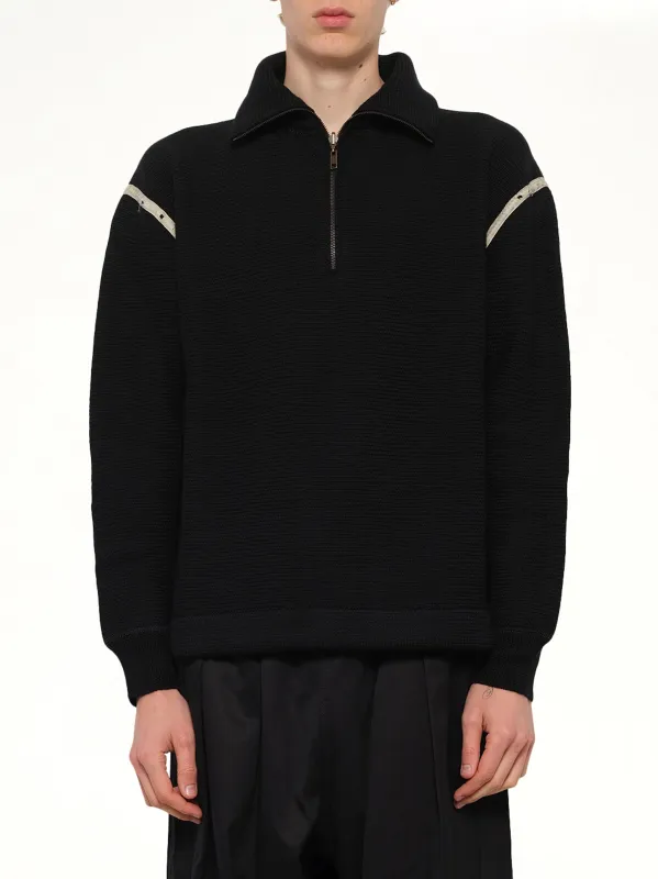 Quarter Zip Sweater in Black sold by MARAIS