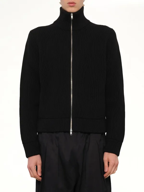 Drivers Knit Zip Sweater in Black sold by MARAIS