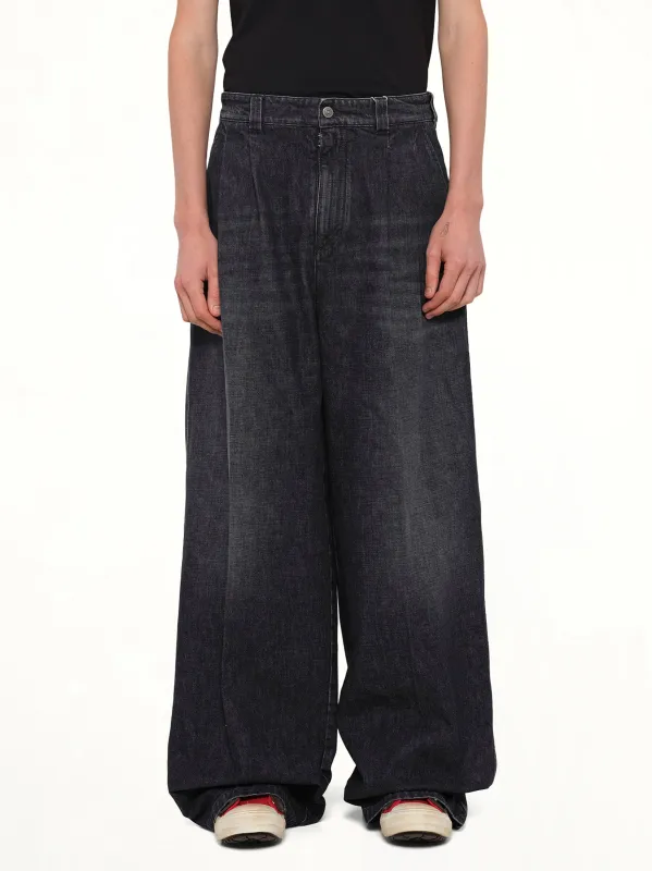 Wide Denim Pants in Washed Black sold by MARAIS
