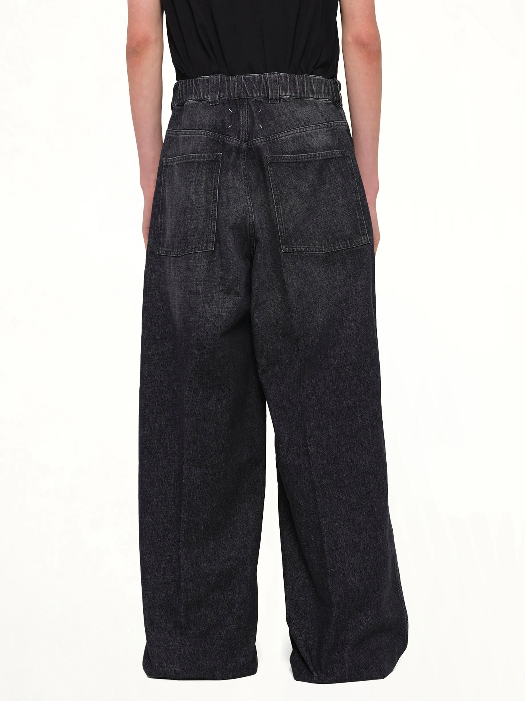 Wide Denim Pants in Washed Black sold by MARAIS product image thumbnail 5