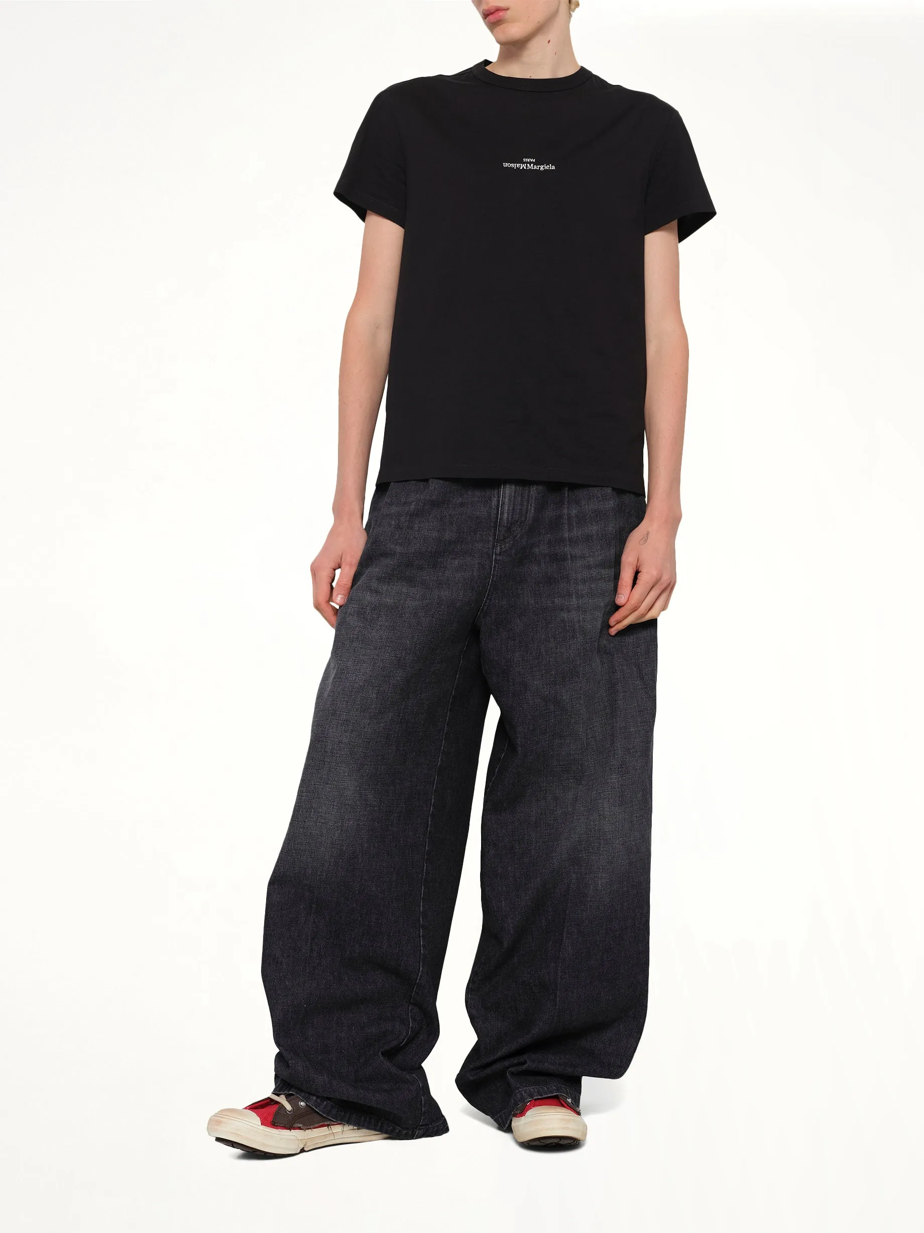 Wide Denim Pants in Washed Black sold by MARAIS product image thumbnail 4