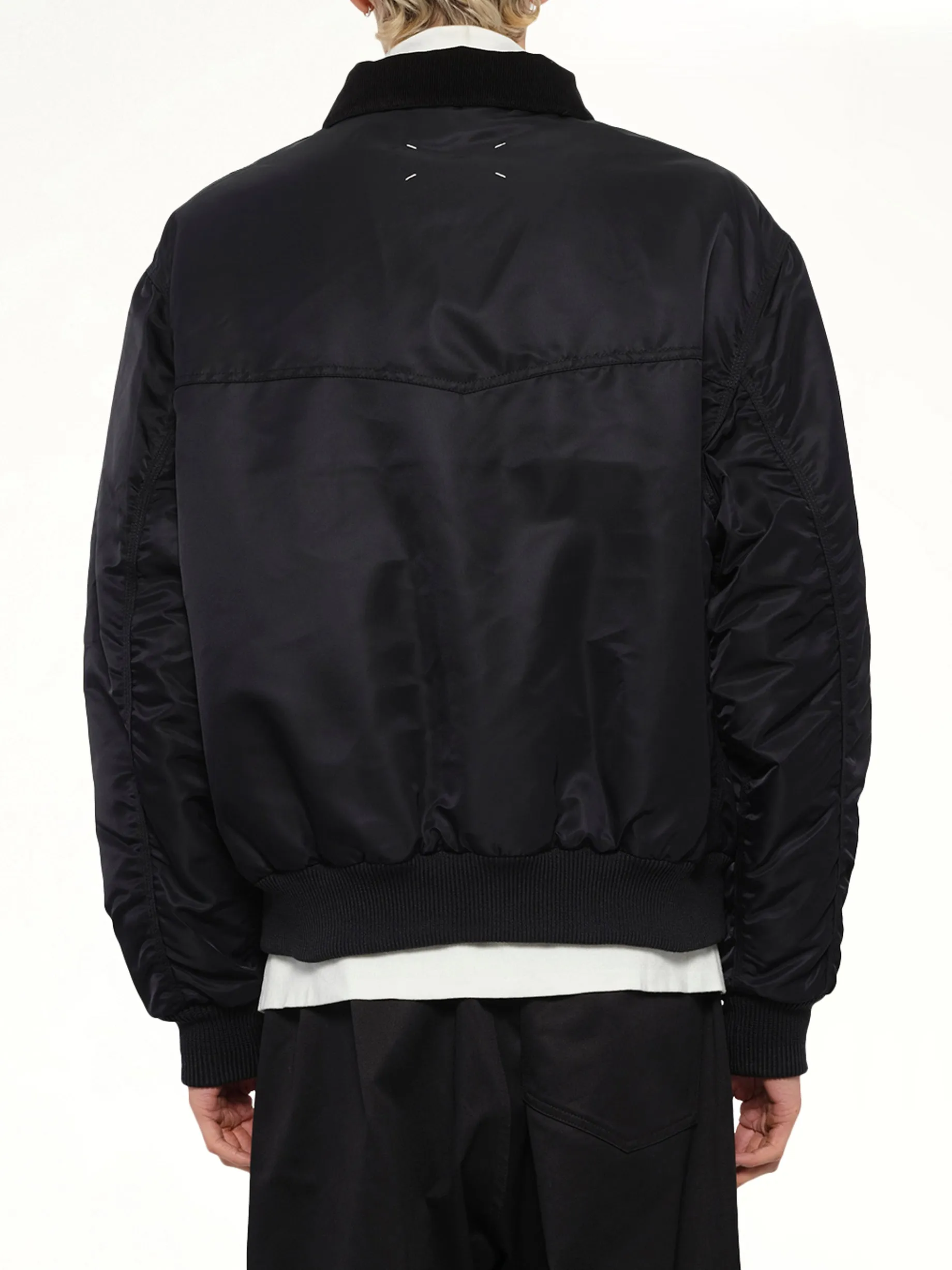 Zip-Up Bomber Jacket in Black sold by MARAIS product image thumbnail 5