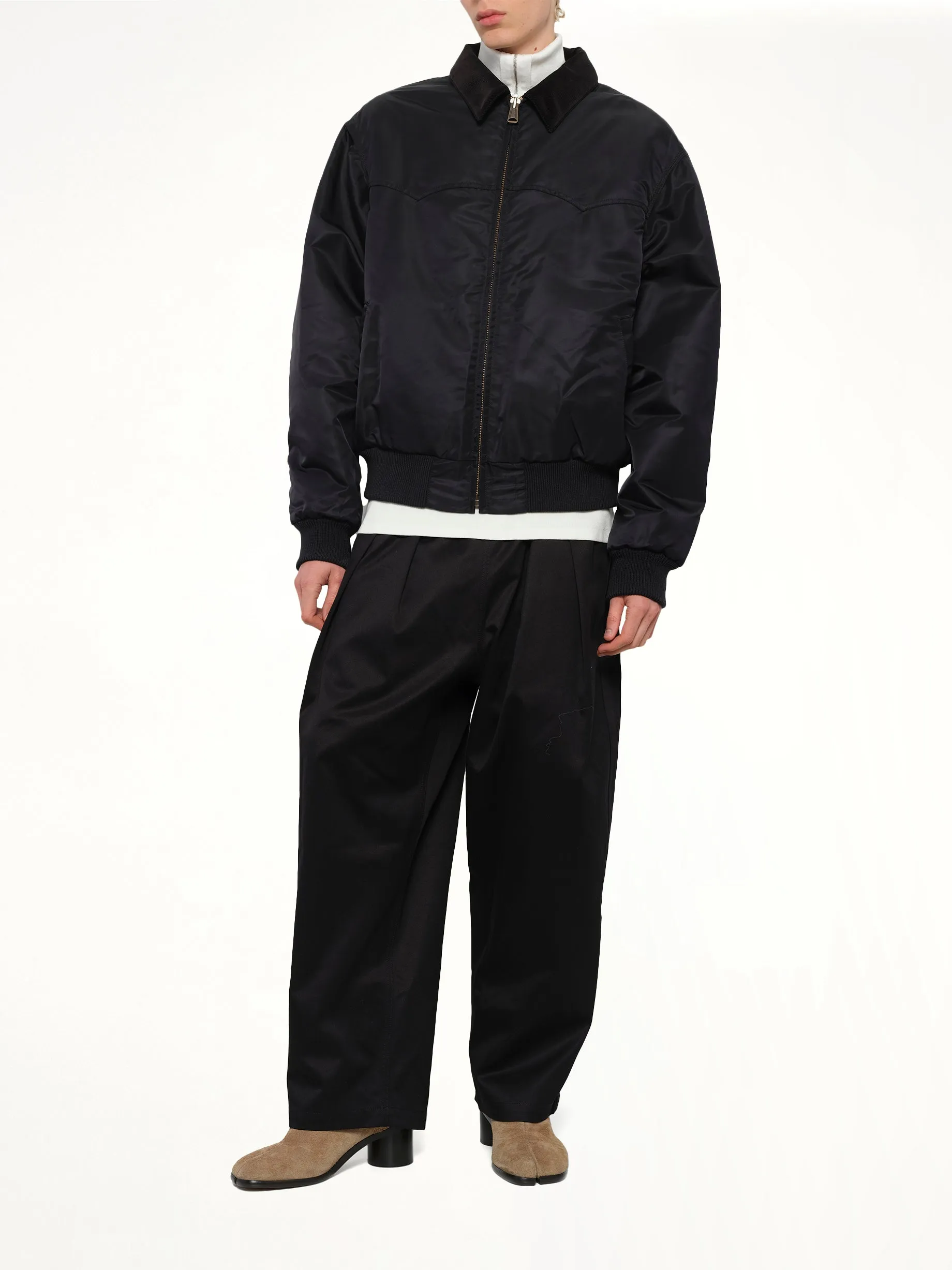 Zip-Up Bomber Jacket in Black sold by MARAIS product image thumbnail 4