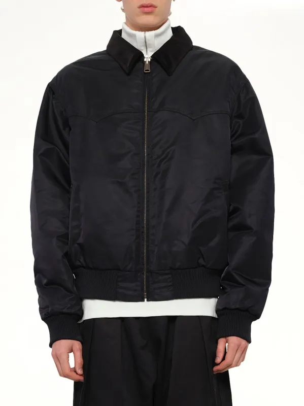 Zip-Up Bomber Jacket in Black sold by MARAIS