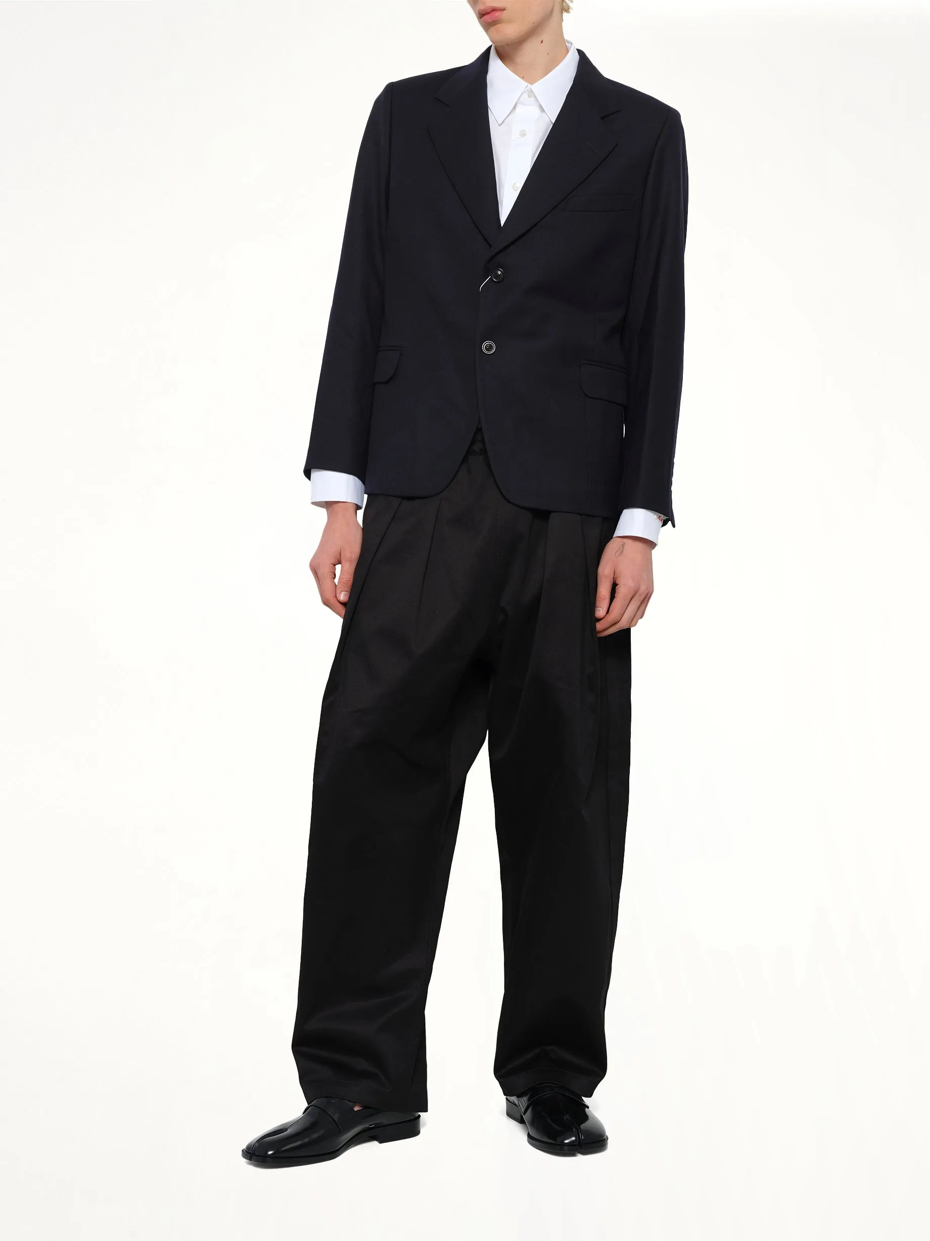Virgin Wool Blazer in Blue sold by MARAIS product image thumbnail 4