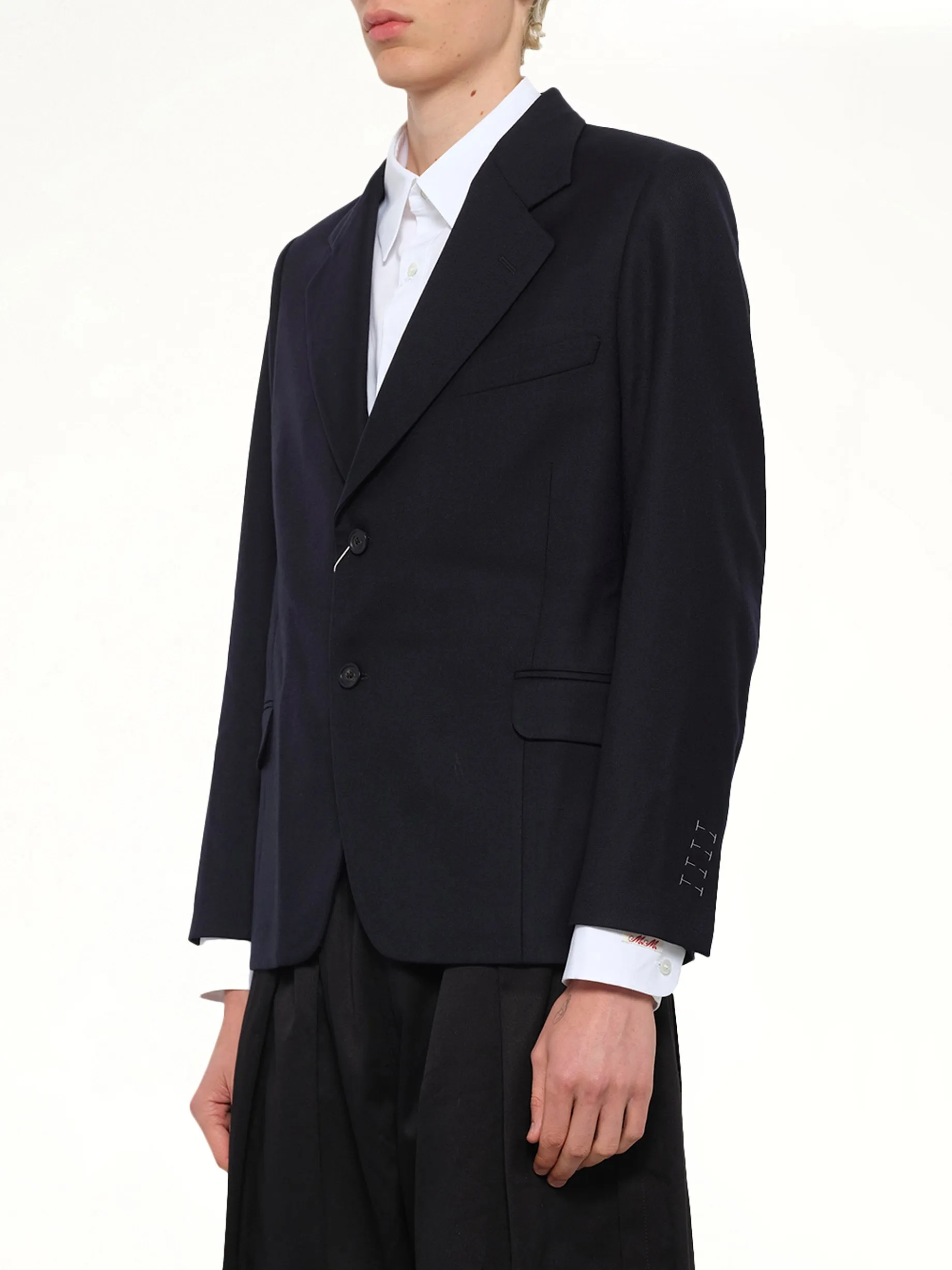 Virgin Wool Blazer in Blue sold by MARAIS product image thumbnail 3