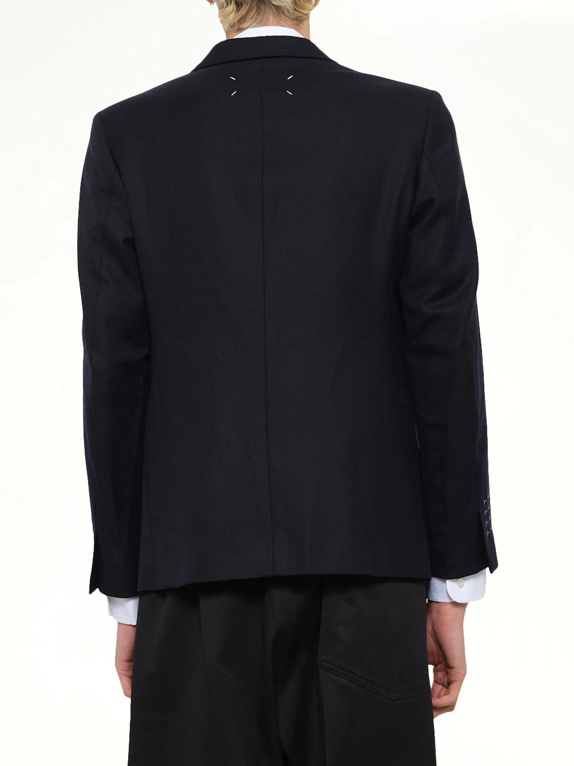 Virgin Wool Blazer in Blue sold by MARAIS product image thumbnail 5