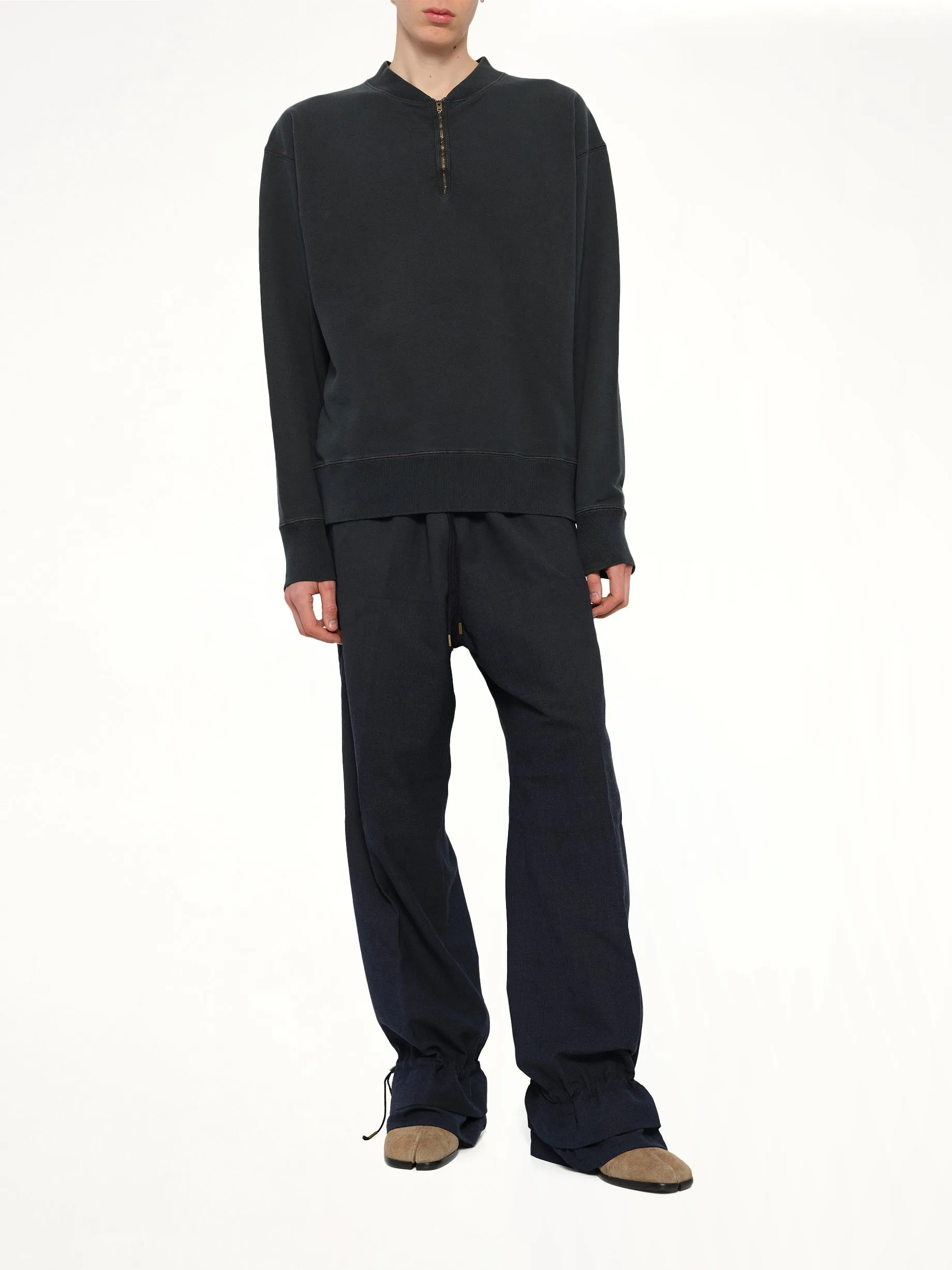 Cotton Fleece Zip Sweatshirt in Vintage Carbon sold by MARAIS product image thumbnail 4