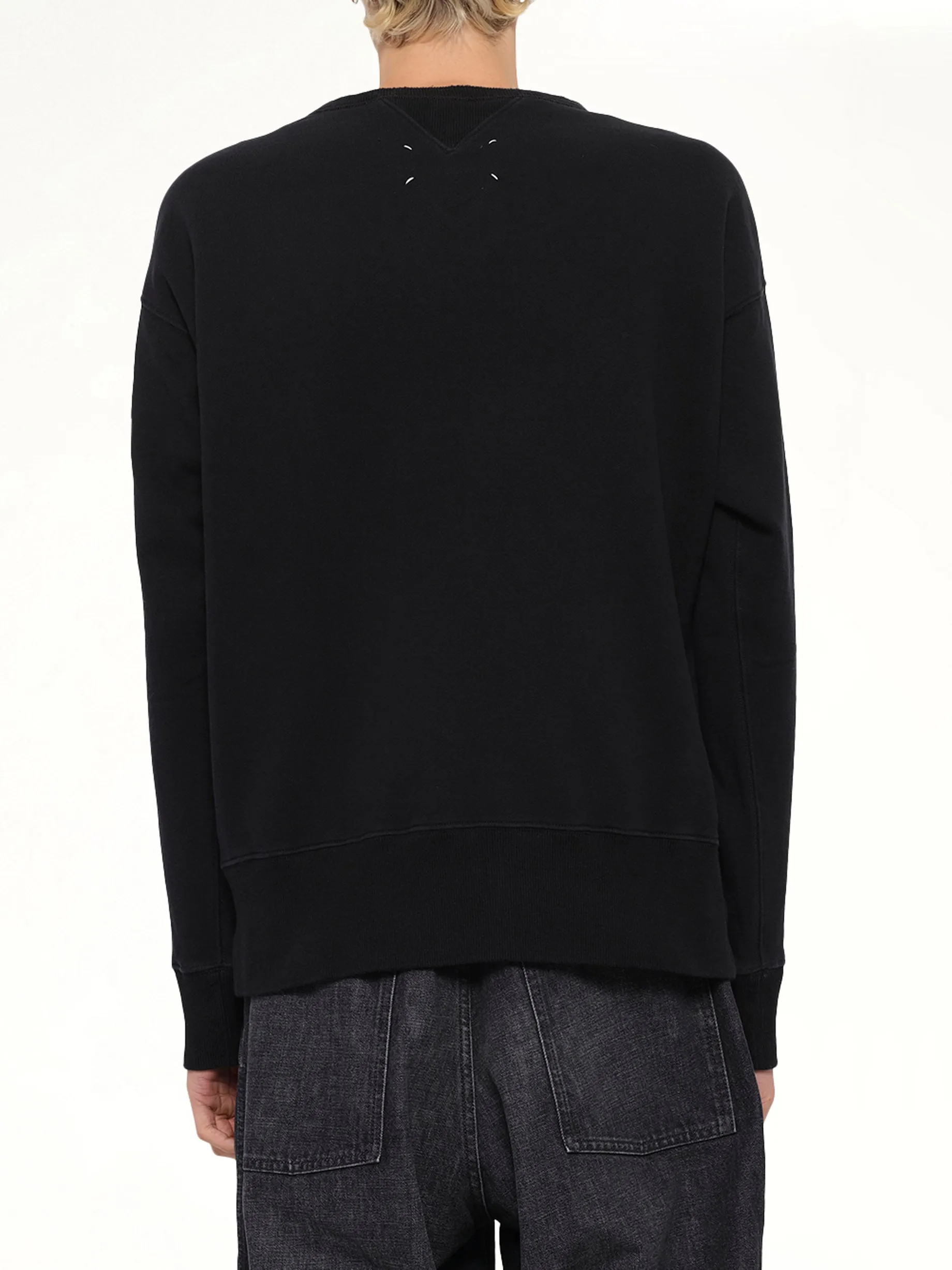 Cotton Fleece Sweatshirt in Black sold by MARAIS product image thumbnail 5