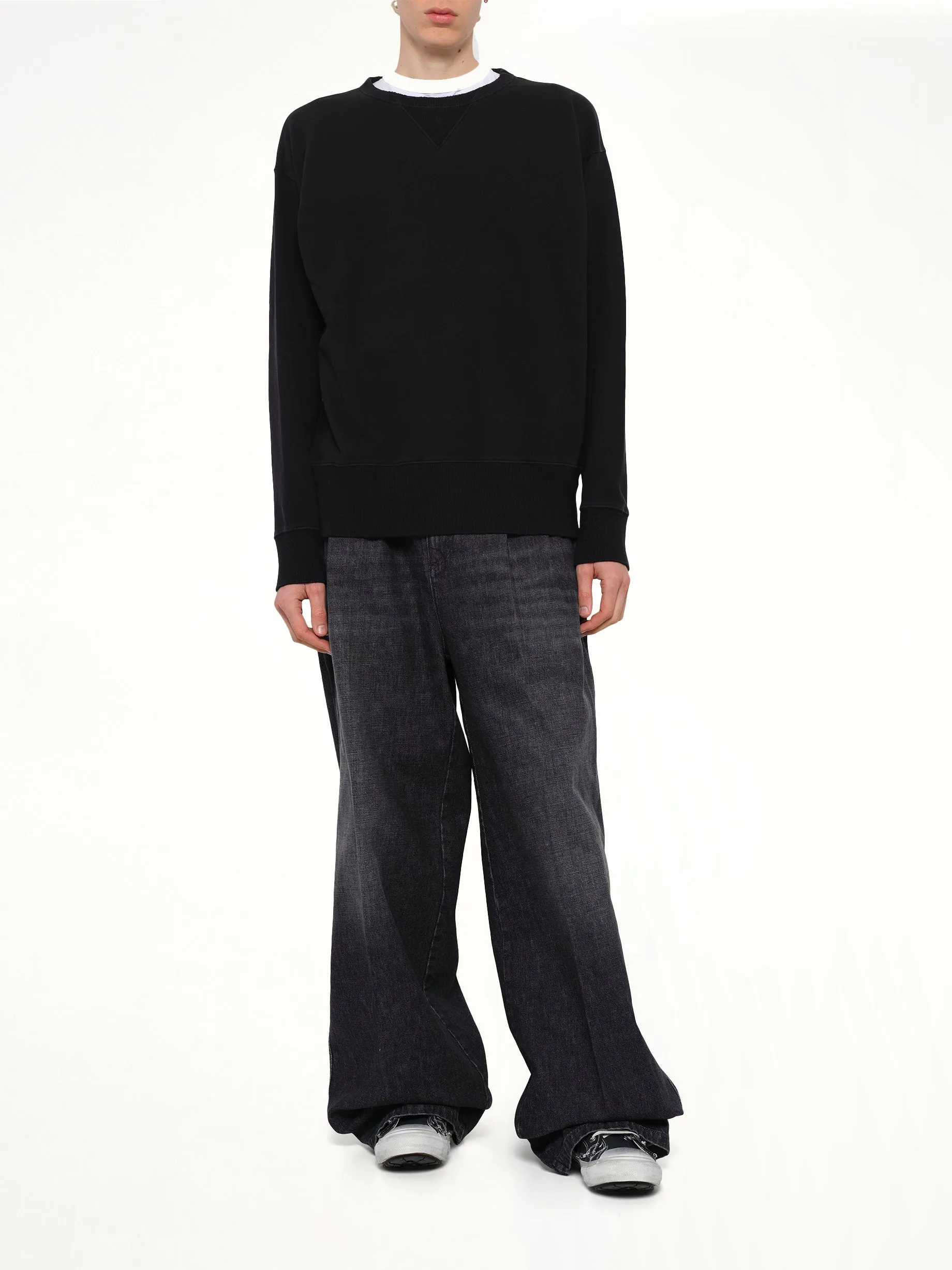 Cotton Fleece Sweatshirt in Black sold by MARAIS product image thumbnail 4