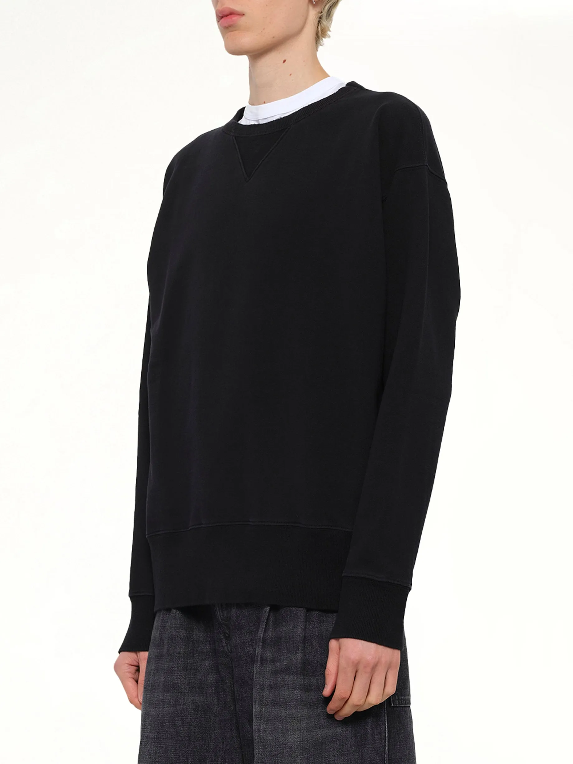 Cotton Fleece Sweatshirt in Black sold by MARAIS product image thumbnail 3