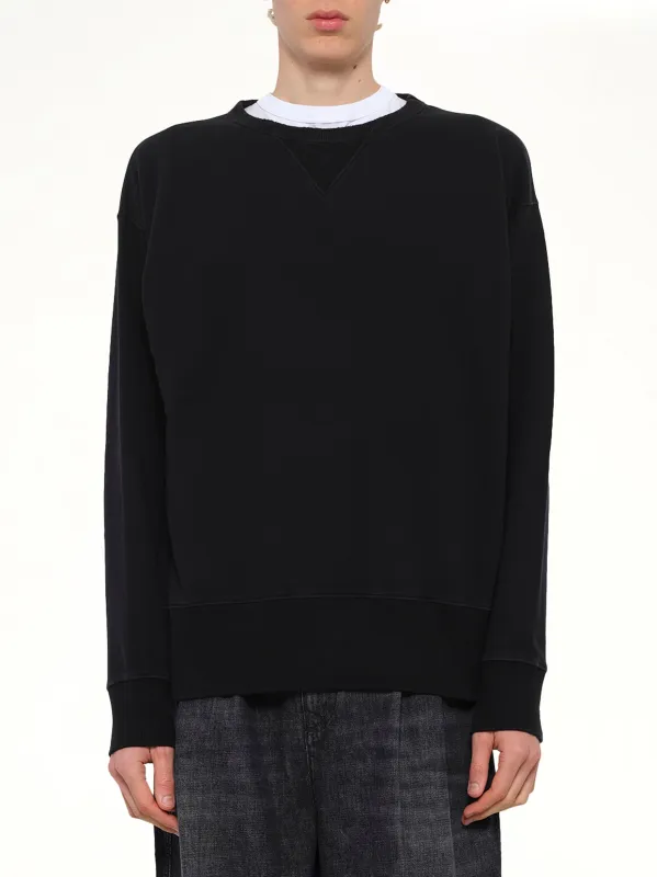Cotton Fleece Sweatshirt in Black sold by MARAIS