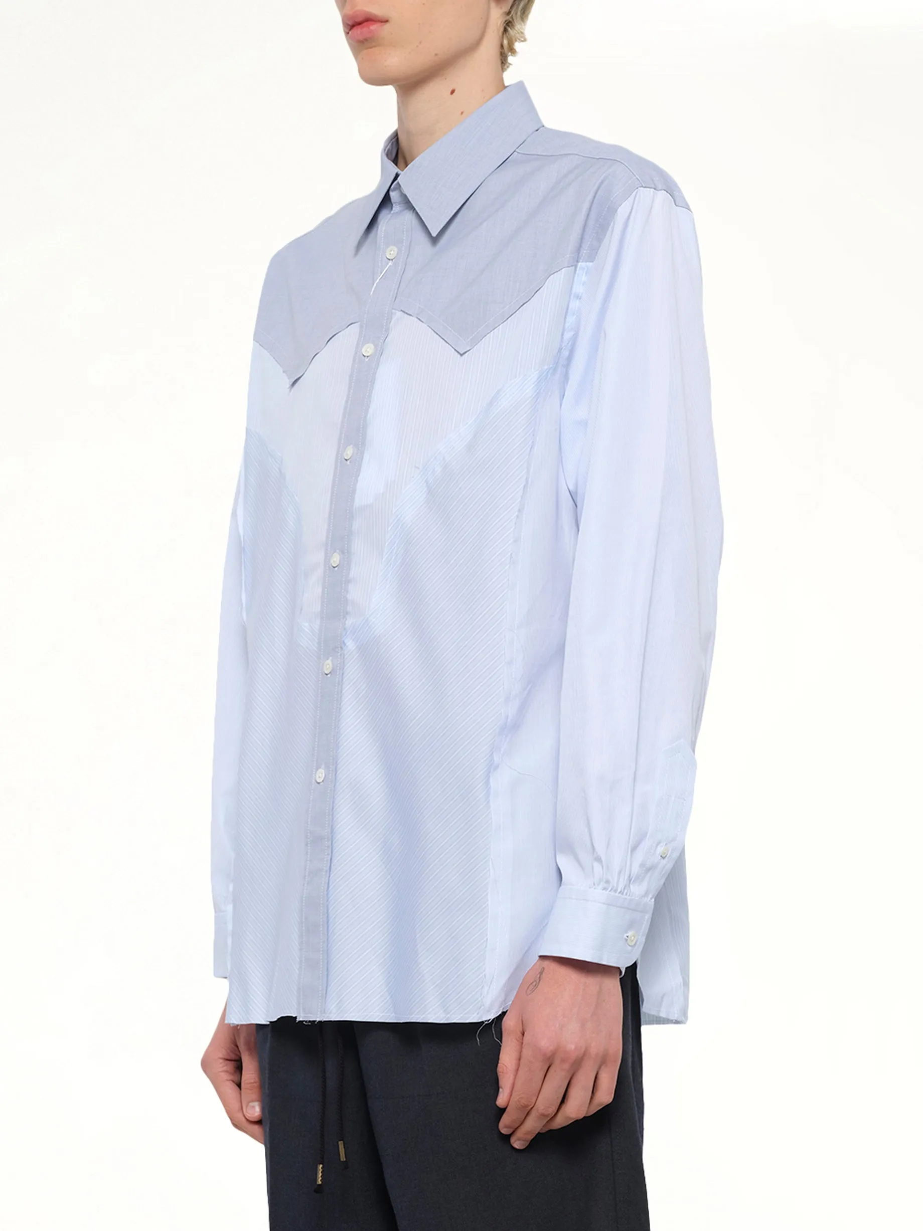 Classic Stripe Shirt in Azure sold by MARAIS product image thumbnail 3