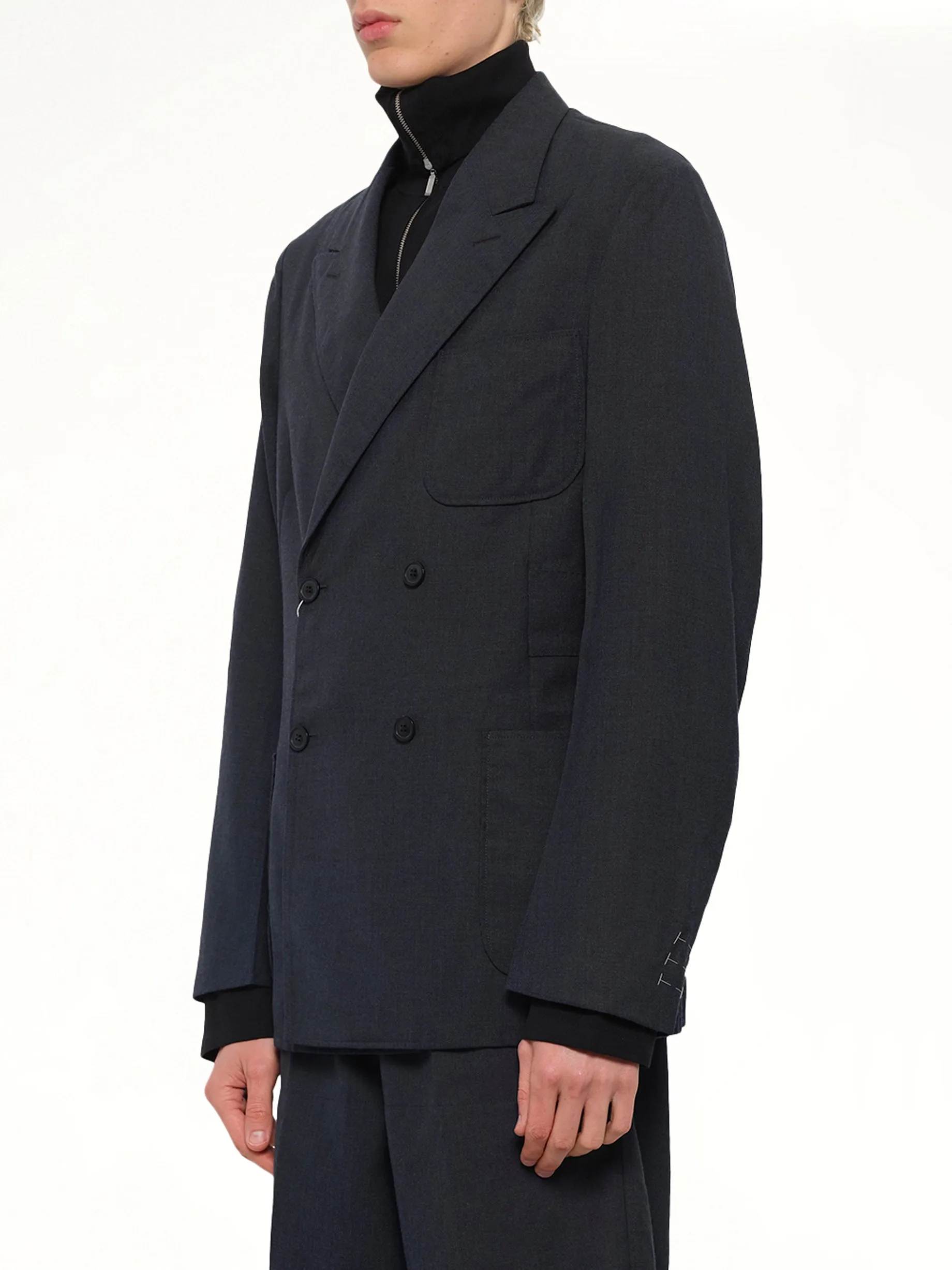 Wool Jacket in Dark Blue sold by MARAIS product image thumbnail 3