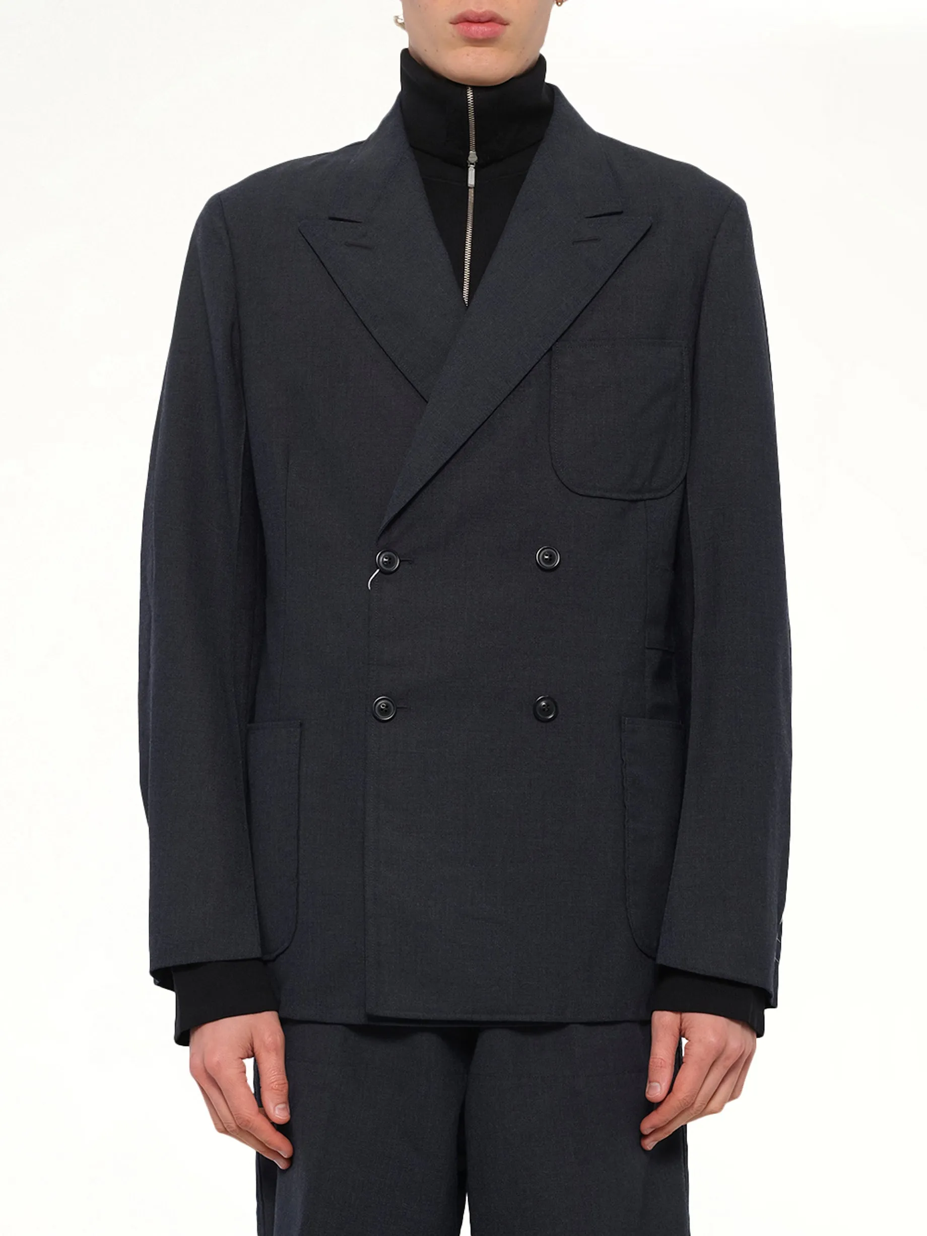 Wool Jacket in Dark Blue sold by MARAIS