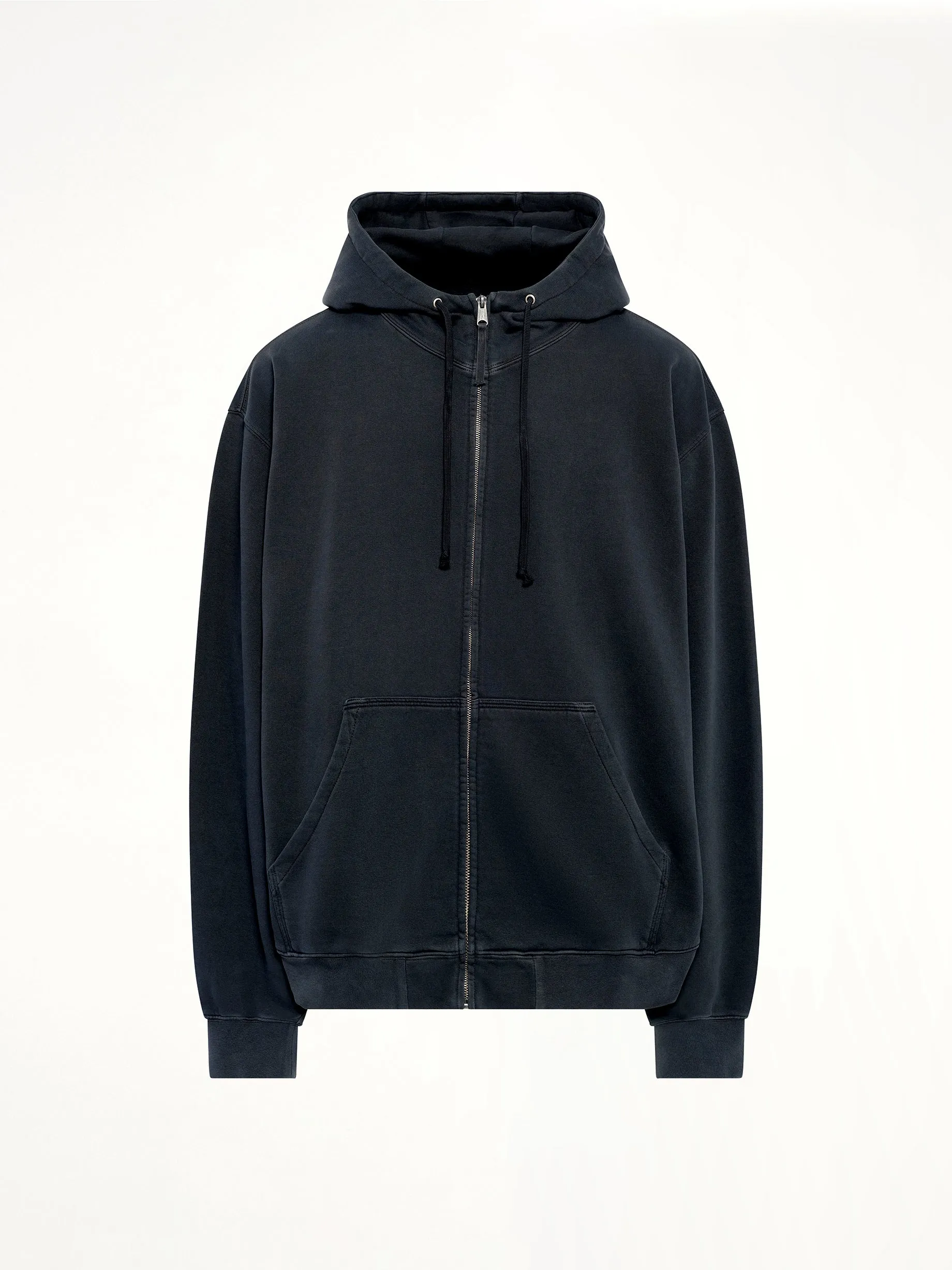 Lightweight Firm Zip Hoodie in Charcoal sold by MARAIS product image thumbnail 2