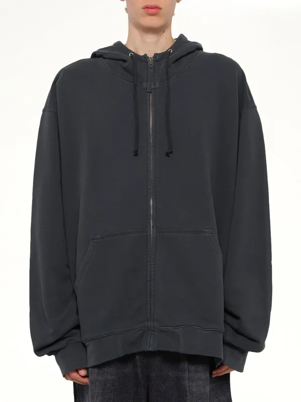 Lightweight Firm Zip Hoodie in Charcoal sold by MARAIS