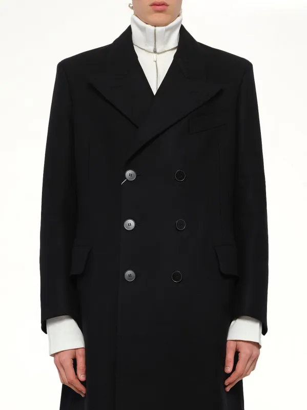 Wool Long Coat in Black sold by MARAIS