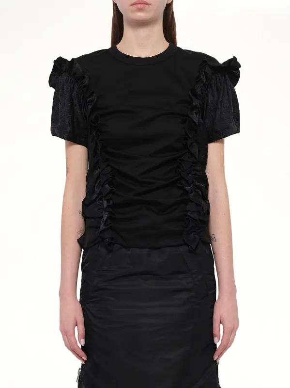 Cotton Ponte T-Shirt in Black made by noir kei ninomiya