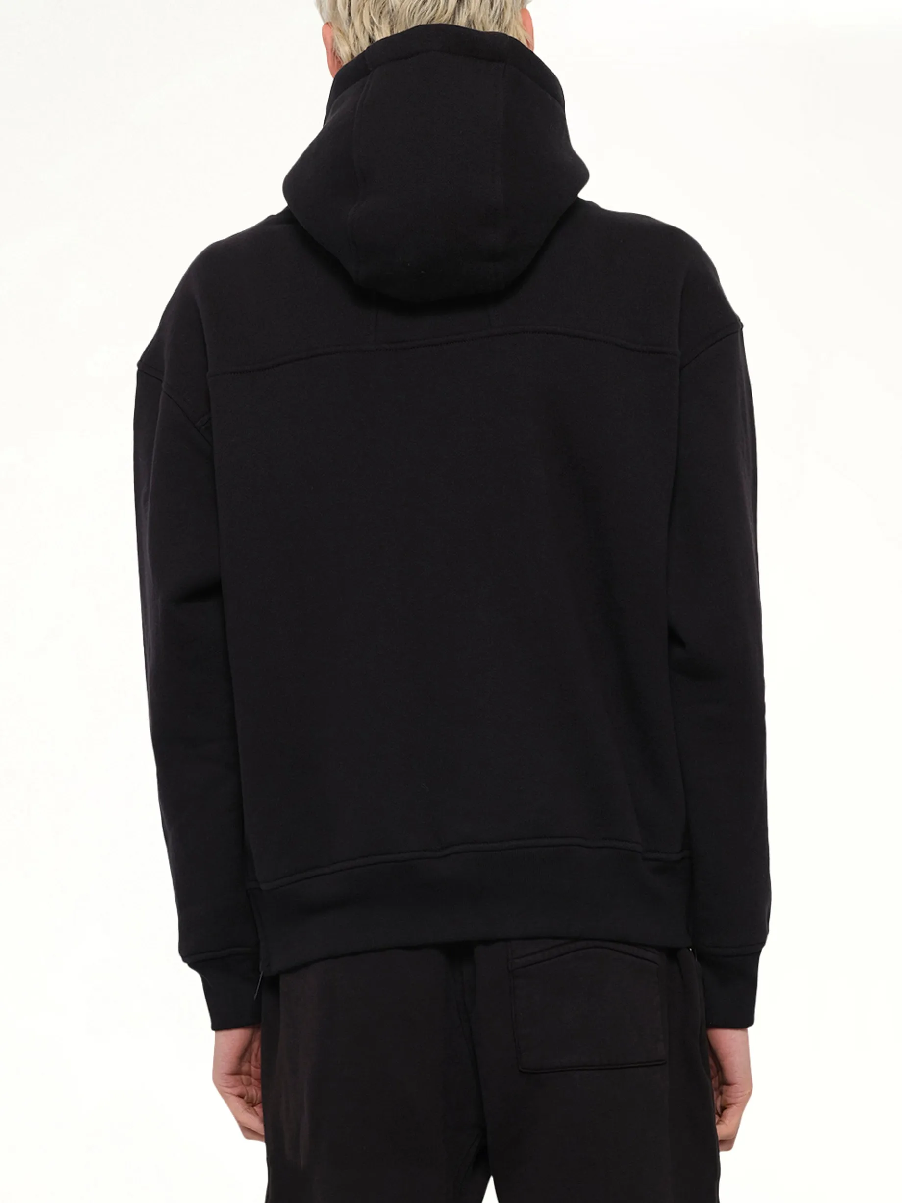 Classique Side Zip Pullover Hoodie in Black/White sold by MARAIS product image thumbnail 5