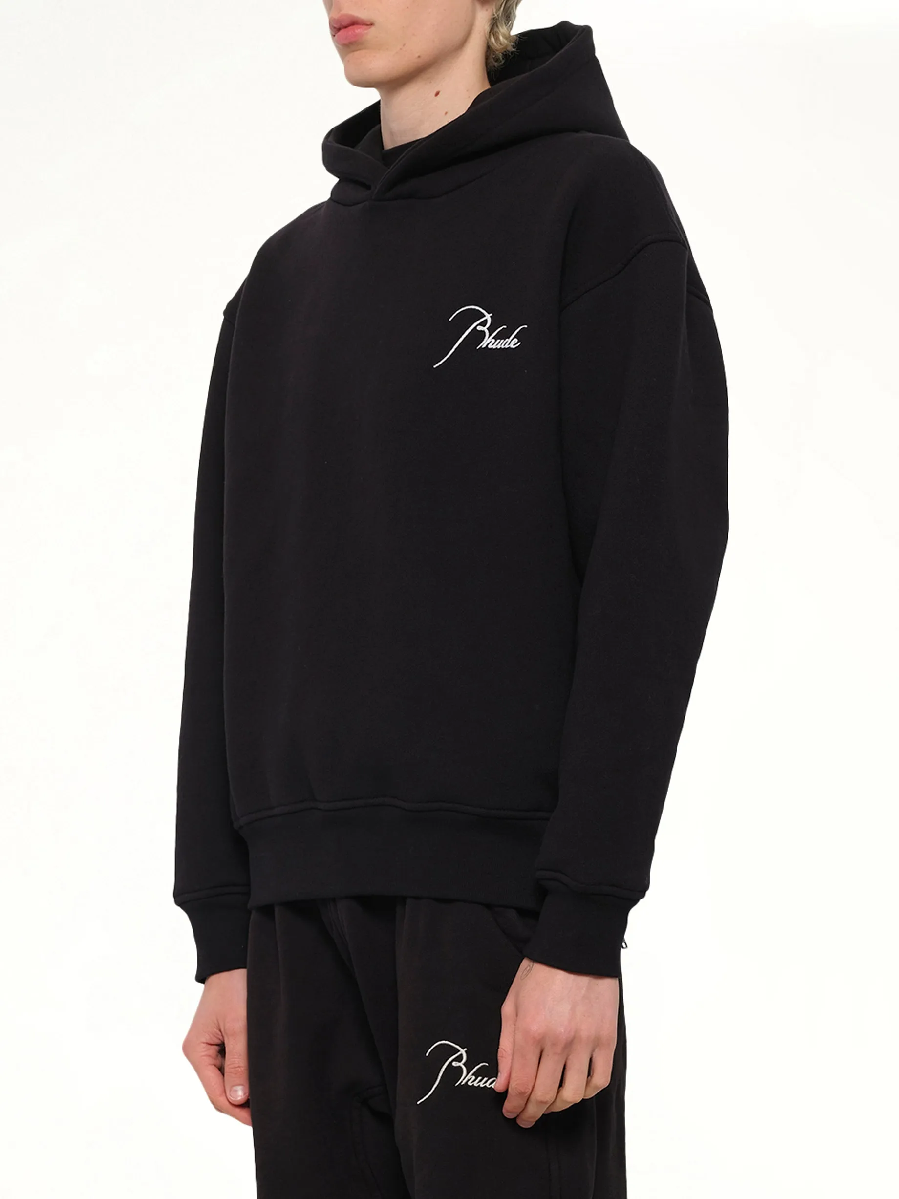 Classique Side Zip Pullover Hoodie in Black/White sold by MARAIS product image thumbnail 3