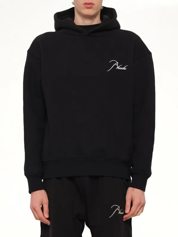 Classique Side Zip Pullover Hoodie in Black/White sold by MARAIS