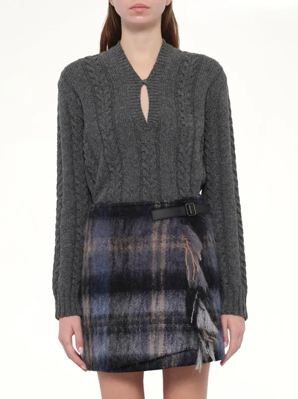 Mohair Skirt in Blue/Multicolour sold by MARAIS