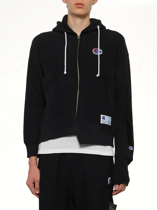 Undercover X Champion Zip Hoodie in Black sold by MARAIS