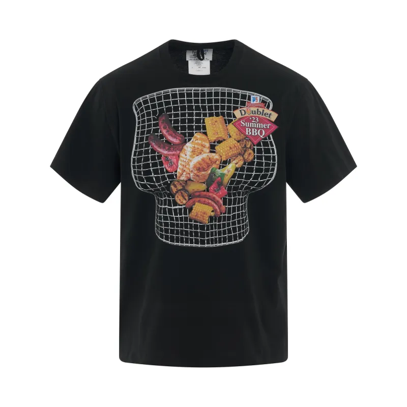 BBQ Print T-Shirt in Black sold by MARAIS