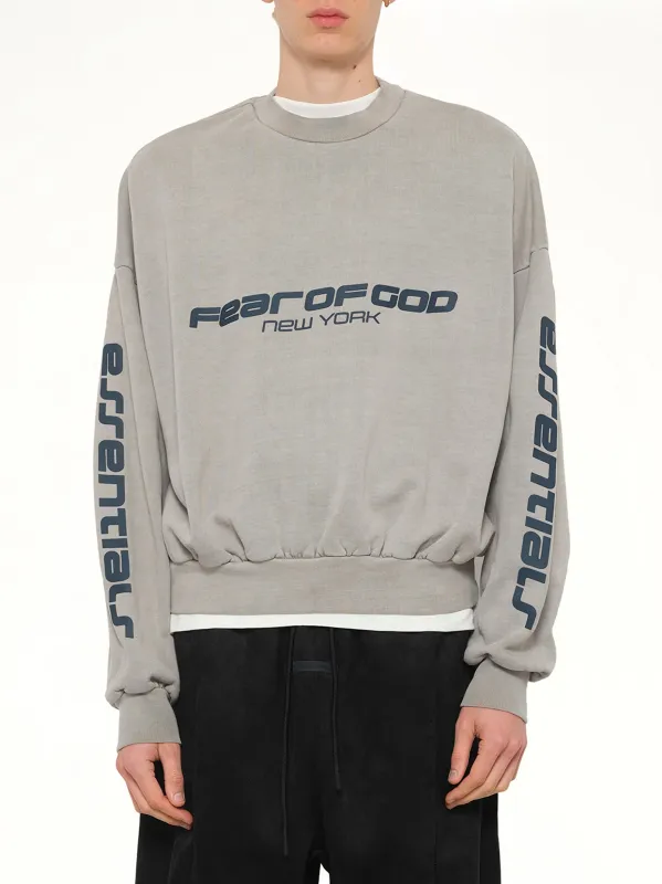 Cropped Relaxed Sweatshirt in Smoke Grey sold by MARAIS