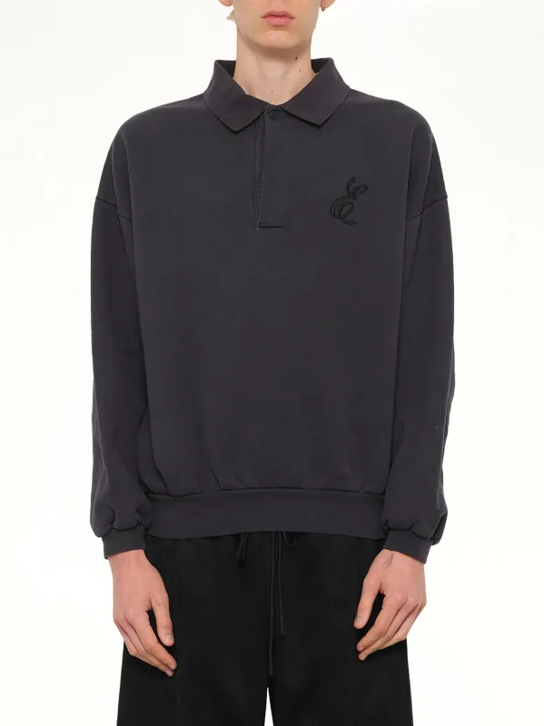 Classic Polo Sweatshirt in Vintage Black sold by MARAIS