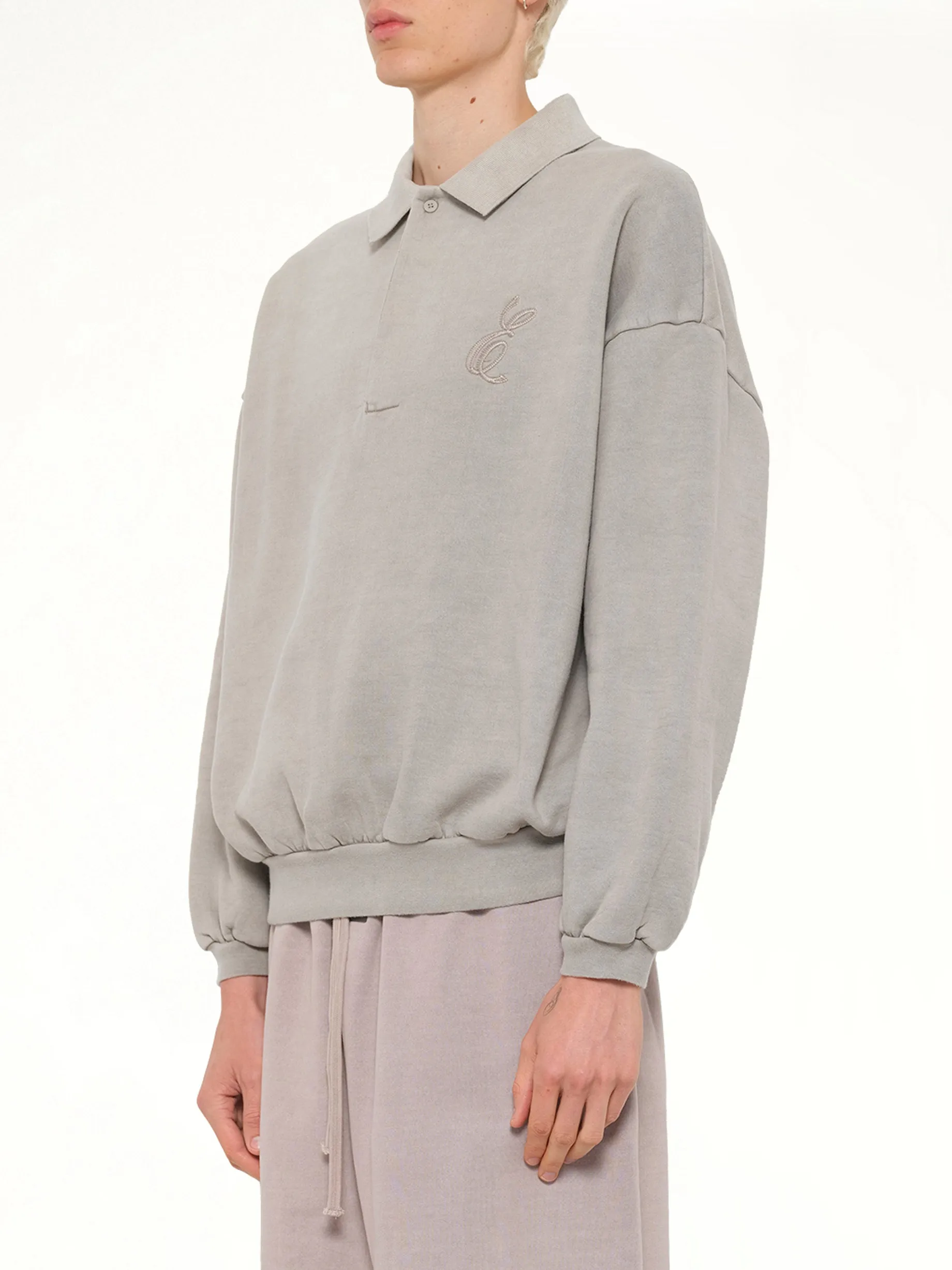 Classic Polo Sweatshirt in Smoke Grey sold by MARAIS product image thumbnail 3