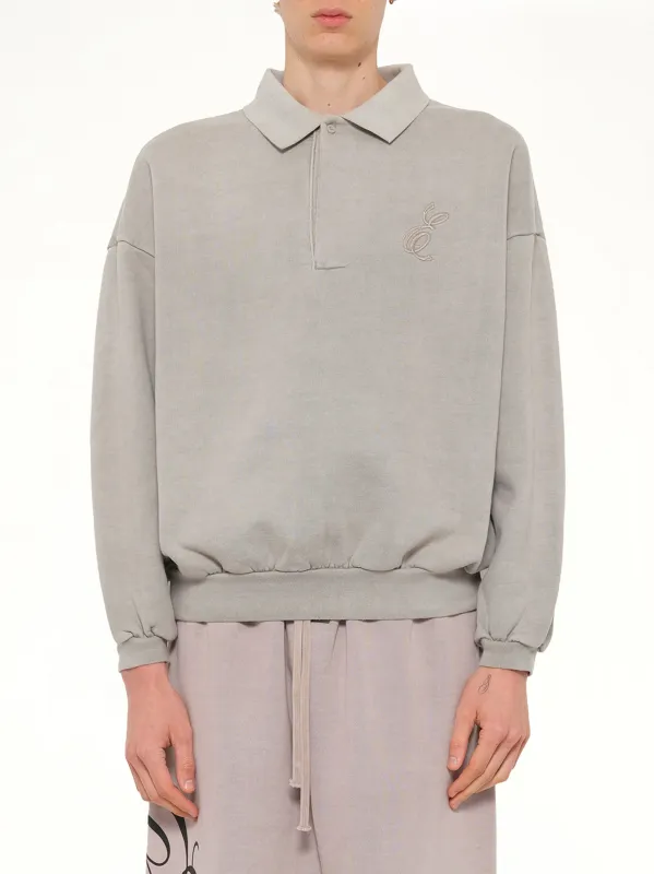 Classic Polo Sweatshirt in Smoke Grey sold by MARAIS