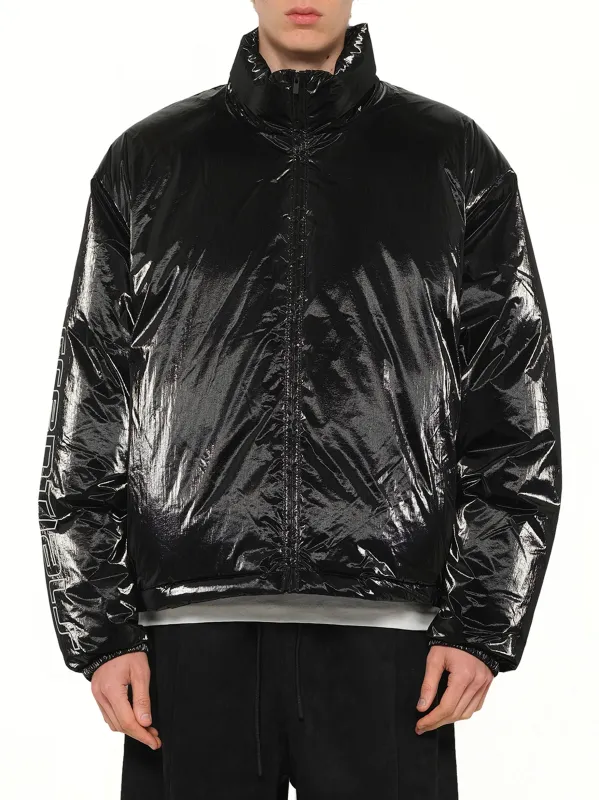 Puffer Jacket in Metallic Black sold by MARAIS
