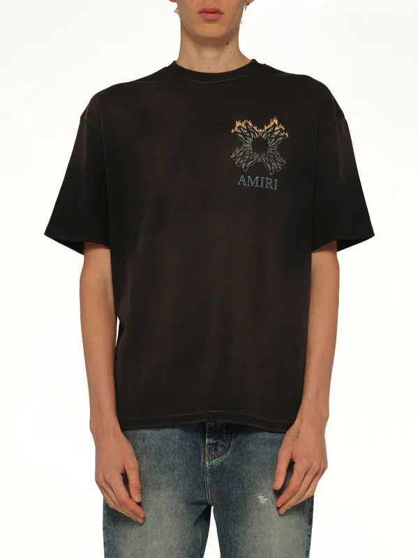 MA Quad Flames Oversized T-Shirt in Black made by AMIRI
