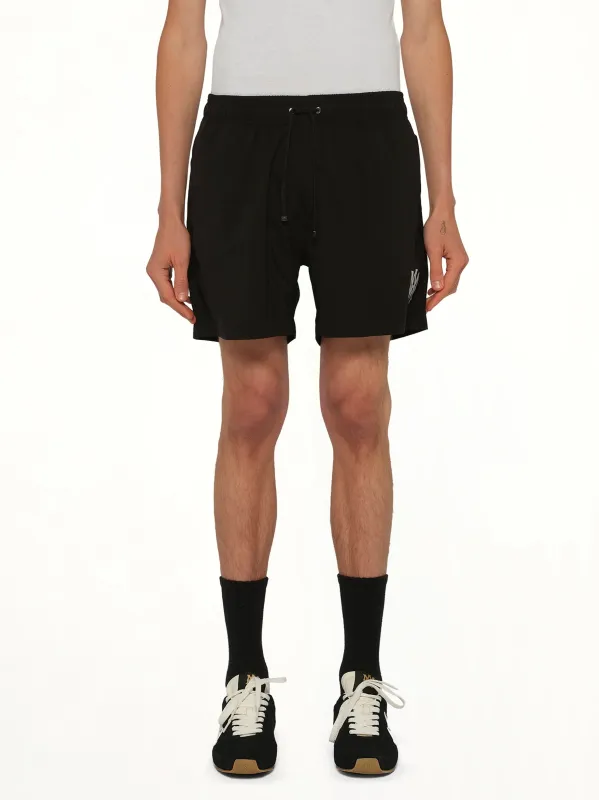 MA Core Logo Swim Trunk in Black sold by MARAIS