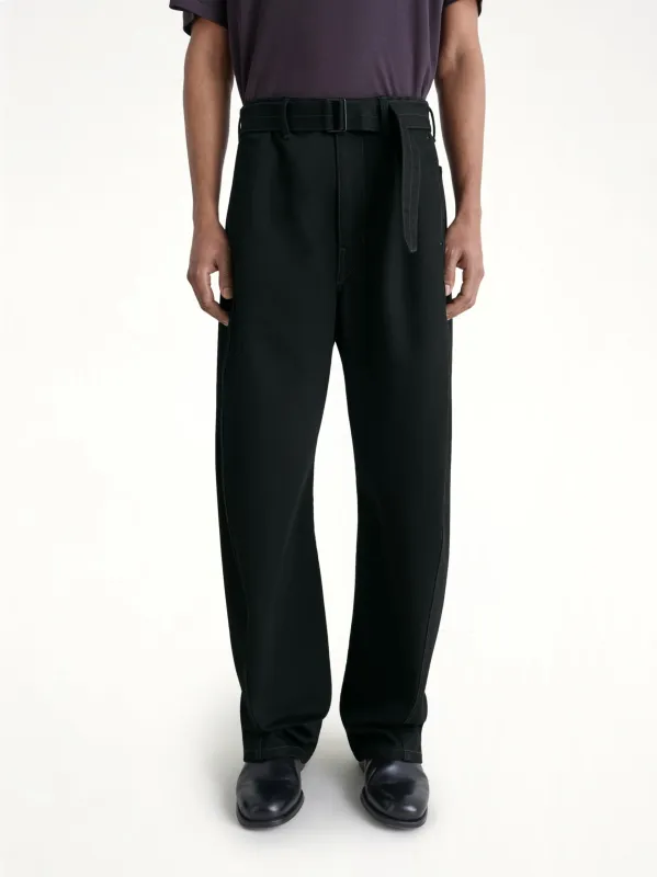 Twisted Belted Pants in Black sold by MARAIS