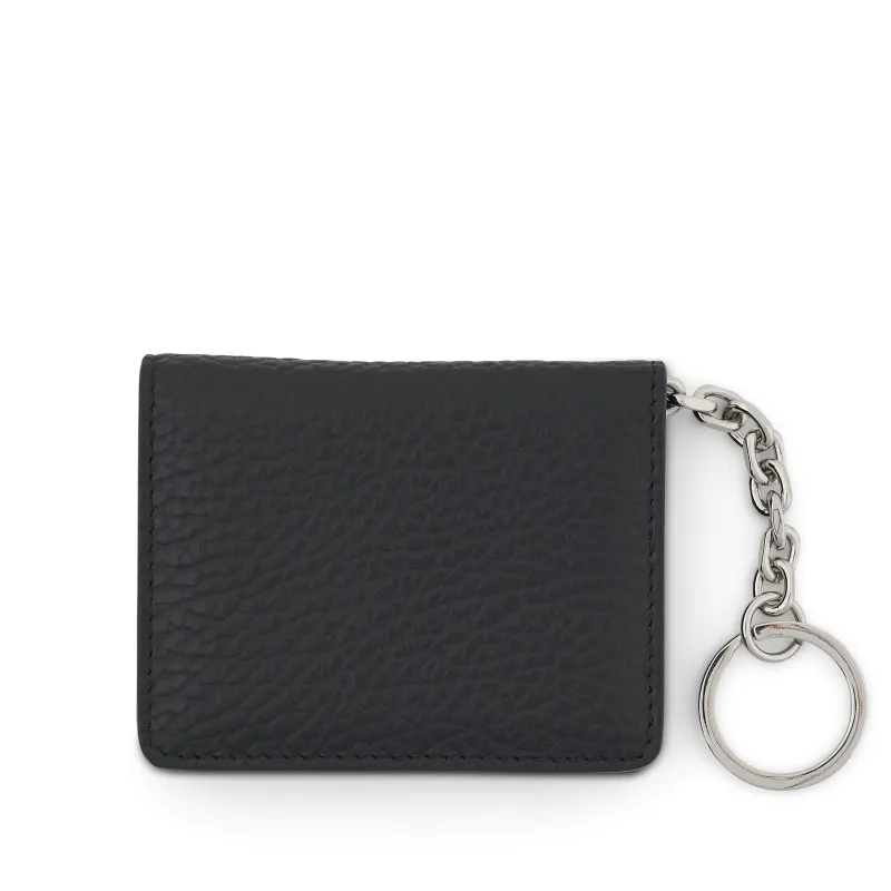 Four Stitch Logo Card Holder with Keyring in Black made by Maison Margiela