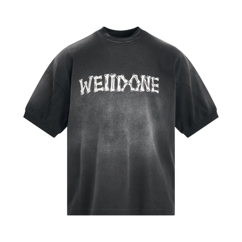 Washed Ribbed Logo T-Shirt in Black made by MARAIS