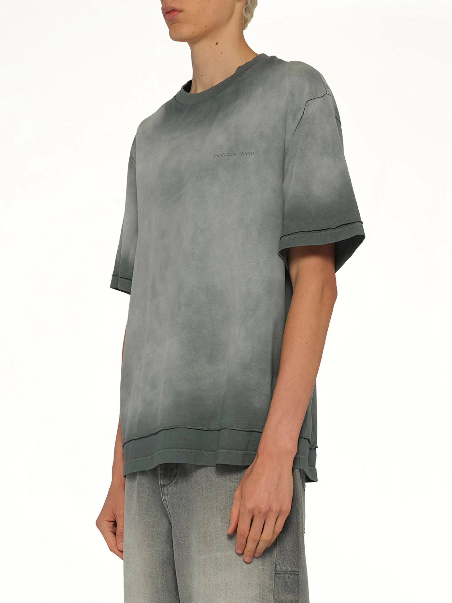 2 in 1 Washed T-Shirt in Grey sold by MARAIS product image thumbnail 3