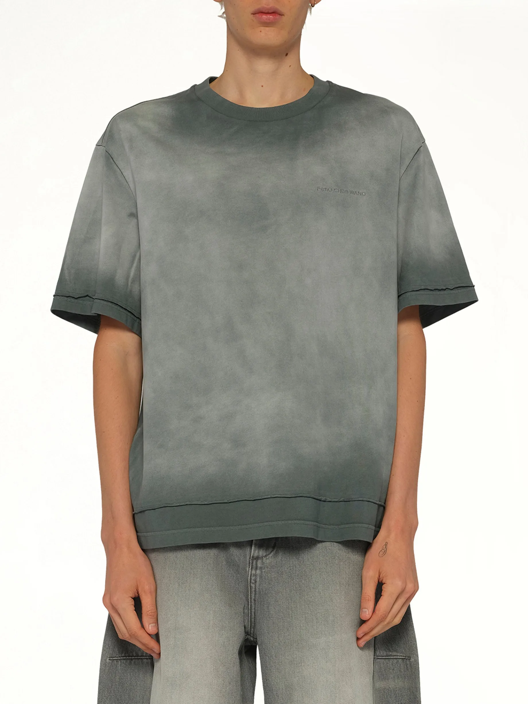 2 in 1 Washed T-Shirt in Grey sold by MARAIS
