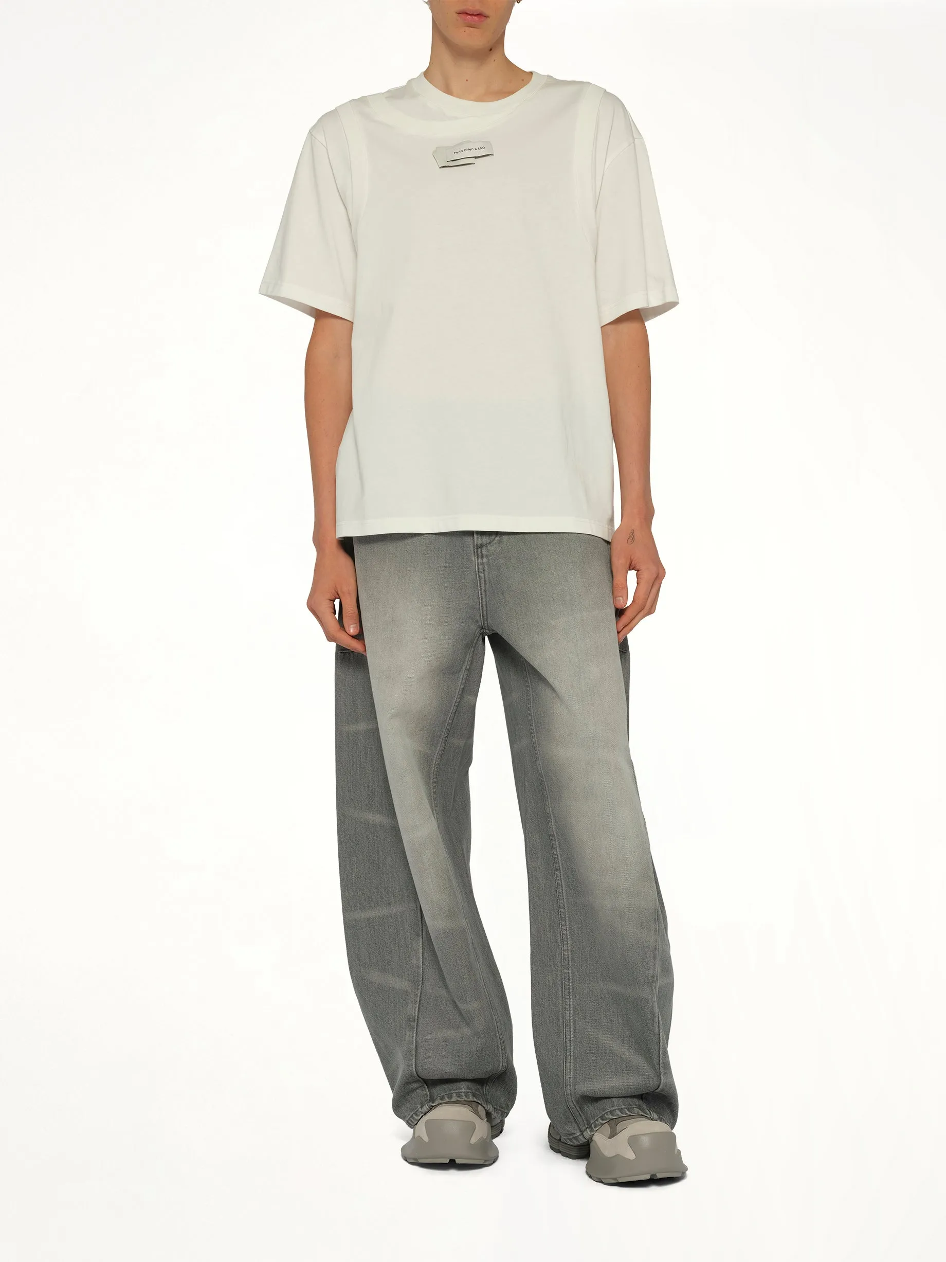 Deconstructed T-Shirt in White sold by MARAIS product image thumbnail 4